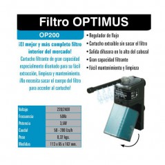 Filtro Interior para Acuarios Optimus 200 de ICA