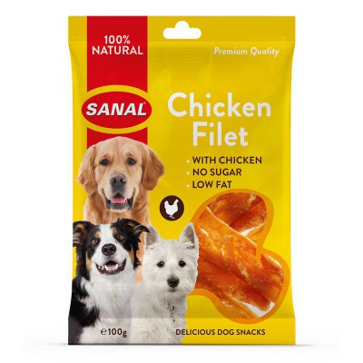 Sanal Chicken Filets Snack para Perros de Pollo 100 Gr