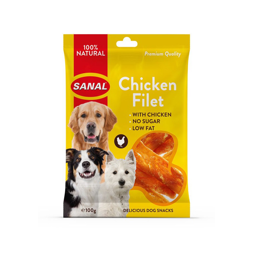 Sanal Chicken Filets Snack para Perros de Pollo 100 Gr